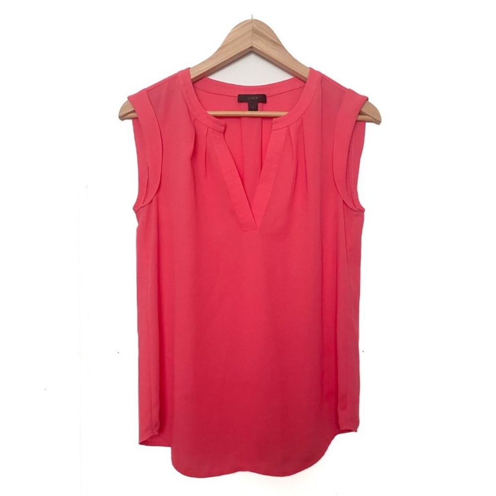 J. Crew Coral Pink Cap Sleeve Blouse